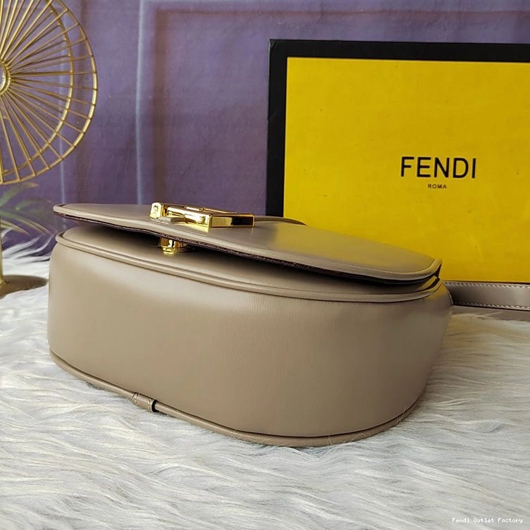 Vintage HOT Grey Fendi Calf In Medium Bag C'mon Leather 0803
